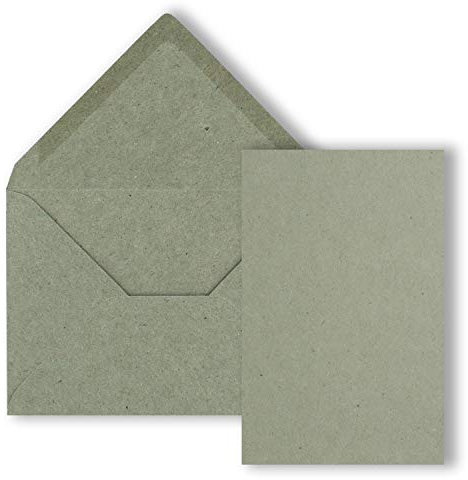 FarbenFroh by GUSTAV NEUSER 75x Einzelkarten Set Kraftpapier mit Briefumschlägen DIN A6 / C6 in Grau - 14,8 x 10,5 cm - ohne Falz