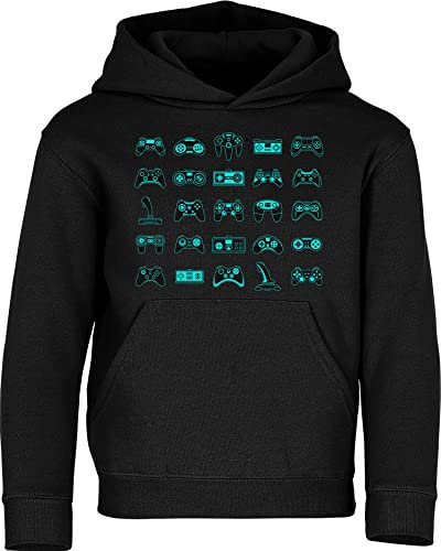 Baddery Gamer Hoodie Herren - Controller - Gaming Kapuzenpullover Geschenk Männer (XXL)