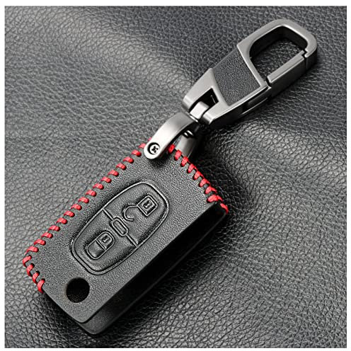 ALIANQ Housse de clé de Voiture en Cuir pour Peugeot 207 307 407 408 206 pour Citroen C2 C3 C4 C5 C6 2/3 Boutons Sac de Coque de clé à Distance Automatique