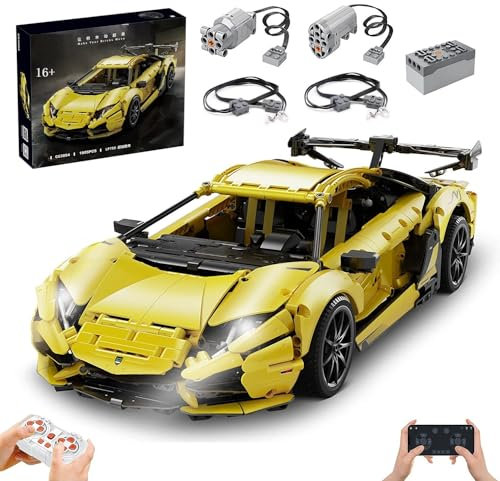 Technik Auto für Lambo Aventador LP700, Mit Motoren Set, 1805-tlg Bausteine MOC Klemmbausteine Auto Modellbausatz, Kompatibel mit Lamborghini Technik