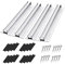 300mm Solarmodul Alu Halterung Befestigungssystem Trapezblech PV Befestigungsschiene, Solarpanel Halter Befestigungs Set für Blechdach Flachdach Montage(4x Schiene + 4x Mittelklemme)