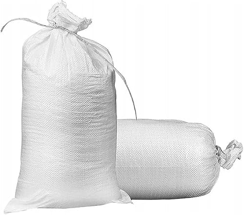 rg-vertrieb Gewebesäcke Weiß – Getreidesäcke PP 76g Reißfest, Sandsäcke für Hochwasser, Erntesack & Kartoffelsack, Schwerlast-Abfallsack (60 x 105 cm - 100 Stück)