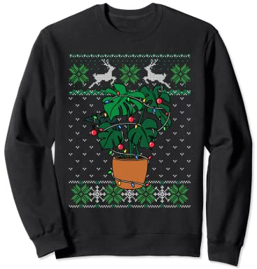 Monstera Ugly Christmas Style Pflanzen Sweatshirt