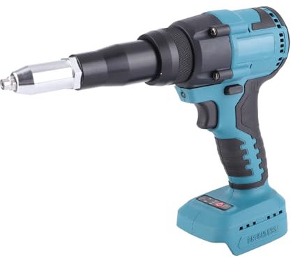Cordless Rivet Gun, 360W Professional Heavy Duty Electric Rivet Gun, Portable Automatic Brushless Blind Riveter Tool Kit with Wrench for 0.1-0.2in Rivets, for 18V Lithium Ion Battery