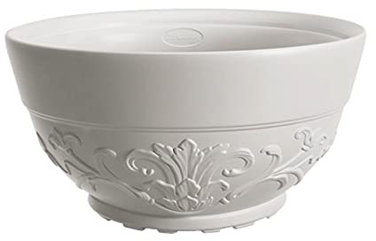 Mondo Viro Jardinière en résine blanche Seine pour extérieur sans soucoupe (Ø36 x 20 cm)