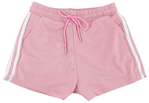 JOPHY & CO. Short de sport pour femme en coton avec cordon de serrage d'été confortable et respirant pour la maison décontractée Jogging Yoga et Fitness (cod. 7800), Rose 7813, XL