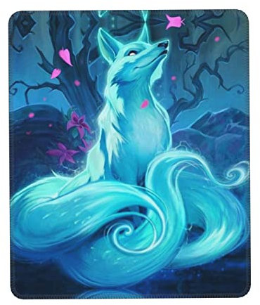 COMAAM Blue Fox Multi Size Rubber Lock Mousepad (vertikal) Office Pad Haushalt Mousepad