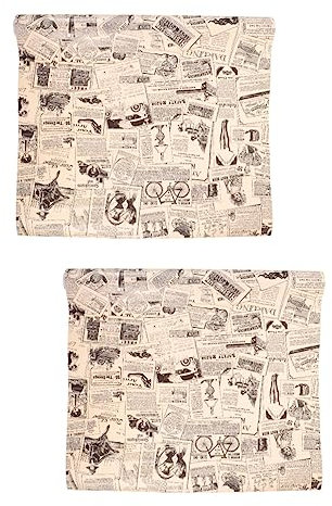 OSALADI 2rolls Vintage Style Self-Adhesive Wallpaper Retro Newspaper Wall Decals for Home Decor Craft Wallpaper for Smooth Removable and Easy to Apply