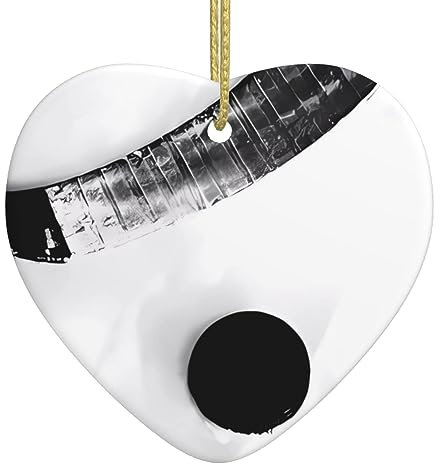 Eishockey Kunstdruck Personalisierte Weihnachtskugel, Keramik Weihnachten Hängende Ornament, Weihnachtsbaumschmuck Für Freund Freundin Frau Xmas Geschenke