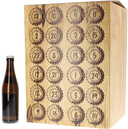 ratioform | Adventskalender Kronkorken | zum Selbstbefüllen | für 24 Flaschen | VE 25 Stk | für 0,33-l-Flaschen