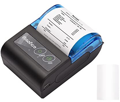 Sunydog Mini Impresora Térmica Portátil,Xgr-Pos581 Impresora de Tickets de Recibos de Recibos USB Inalámbrica de 2 Pulgadas con Papel de Impresión de 58 mm Compatible con Android Windows