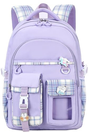 KEBEIXUAN Zaini per ragazze bambini Kawaii scuola borsa ragazze adolescenti scuola media studenti bookbag outdoor Daypack adolescenti (Viola)