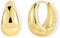 Gold Chunky Hoop Earrings for Women, 14K Goldplated Wide Thick Oval Hoop Earrings, Lightweight Sterling Silver 925 Small Cartilage Huggie Chunky Hoop Earrings, Gold Chunky Earrings for Women