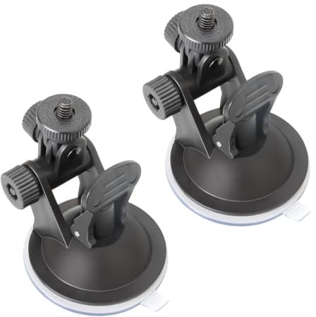 ThtRht 2 Pack Dash Cam Suction Cup Mount with 1/4 Screw Thread Windshield Camera Holder Stand for Car Dashcam GPS Driving DVR Action Camcorder Phone Bracket Video Recorder