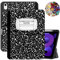 Cabreche Compatible with iPad Air 11 Inch M3 2025,M2 2024 Case Air 5th/4th Generation 2022/2020 10.9 Inch TPU Case with Pencil Holder Auto Sleep/Wake Cover Cute Girls Women Composition Notebook-Black