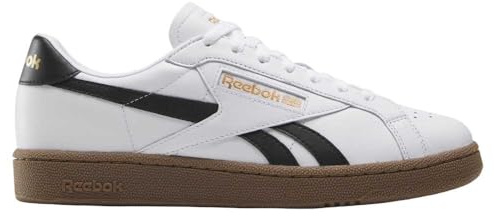 Reebok Club C Grounds UK Unisex-Sneaker für Erwachsene, Weiß/Schwarz/Gummi, Größe 44, Weiß-Schwarzer Kaugummi, 44 EU