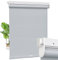 Moonice Cordless Roller Blinds No Drill No Tools Roller Blinds Blackout Shades with Heat Insulation Easy to Install Waterproof Window Shades for Home Ofiice Bathroom (Gray, 115cm W x 135cm H)