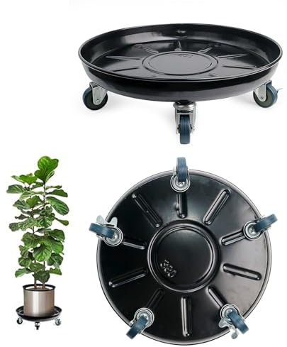 Tadpolebaby Robuster Pflanzkorb mit Vollgummirädern, abschließbar, erhöhte Tragfähigkeit, Installation in einer Minute, geeignet für Innen- und Außenbereich, Terrasse, Garten, 40,6 cm, 3er-Pack,