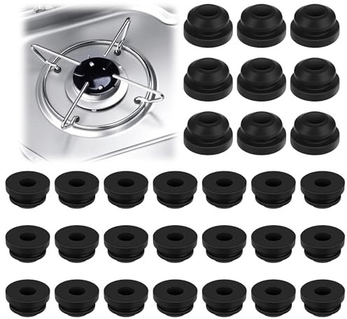 30 Stück Topfträgergummis, Rostgummifüe, Kompatible Rostgummifüße für Topfstützen mit 5mm Stäben von Dometic, Smev und Thetford, Zubehör für Wohnmobil-Kochfeld