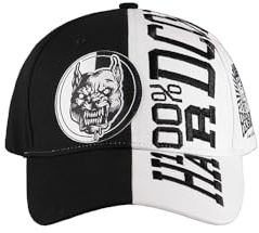 100% Hardcore Baseball Cap Authentic Kappe Herren Damen Unisex, Schwarz/Weiß