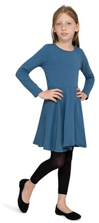 LORES Leggings de 7/8 de Largo para niñas Pantalones Elegantes sin pies a la Moda para niños Deportivos Ballet Yoga Gimnasia Falda Vestido Alice, Nero 134/140 cm (9/10 años)