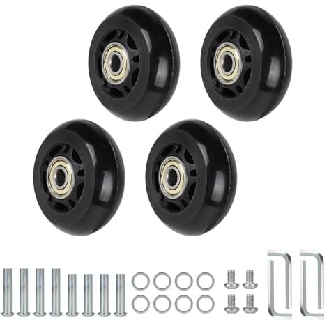 CPROSP 4tlg Koffer Ersatzrollen 60 * 24mm, Ersatzrollen für Gepäck, Kofferrollen Ersatzrollen Gummi, Luggage/Suitcase Replacement Wheels für Trolleys