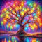 DAERLE Arbre de vie coloré Peinture Diamant Adulte, 5D Diamond Painting Complet Arbre arc-en-ciel, Diamant Kit, Diamant Strass Point de Croix Cristal Painting Kit Murale Décoration 30x30cm
