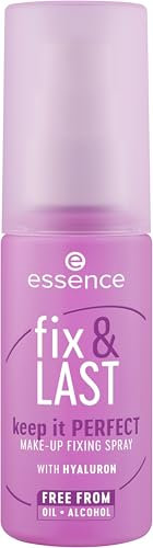 essence fix & LAST keep it PERFECT MAKE-UP FIXING SPRAY, Transparent, fixierend, natürlich, strahlend frisch, vegan, ölfrei, ohne Parfüm, ohne Alkohol, 1er Pack (50ml)