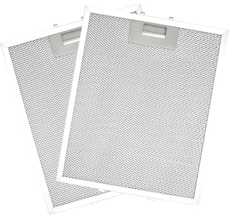 Cooker Hood Filter Replacement 320x260mm 2 Pcak,Aluminium Alloy Universal Extractor Fan Filters with 5-Layer Aluminum,Metal Grease Filter, Kitchen Cooker Hood Filters
