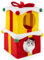 SOARS Katzenhöhle Weihnachten 2 Stück, Katzenbett Hundebett Weihnachtsbox Design, Katzenmöbel mit Fellbällchen und Schleife, Katzenschlafplatz für Drinnen
