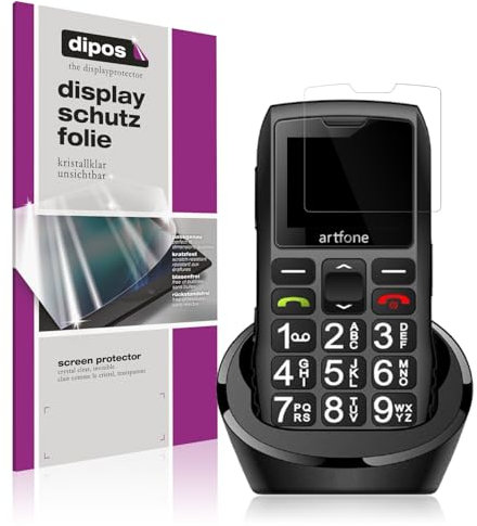 dipos I 4x Schutzfolie klar passend für artfone C1+ Seniorenhandy Folie Displayschutzfolie, Ultra-Dünn, Case-Friendly, Fingerprint-Kompatibel