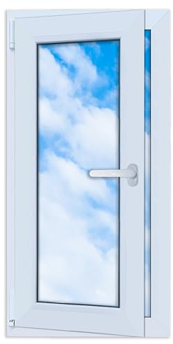 LORAC | Kunststofffenster weiß 500x1000mm, 50x100cm, PCV, DIN Links, kippbar & ausstellbar, 2-fach Verglasung, energiesparend – Fenster mit CE-Zertifikat für Keller und Wohnung