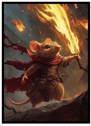Compatible with Magic: The Gathering Bloomburrow Mouse-Themed Card Sleeves - 100+4 Count Premium Protective Sleeves for MTG, TCG Cards, Fantasy Rodent Heroes Art(Rat Warrior)