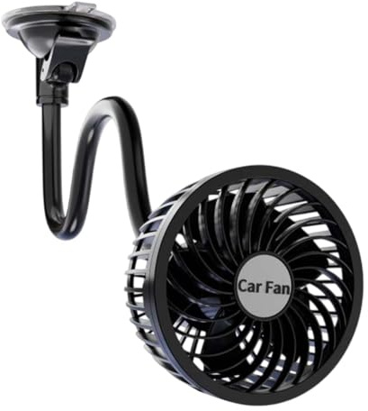 Les ventilateurs de voitures qui soufflent à l'air froid, ventilateur de voiture à la ventouse | Fan de voiture réglable 12V - Accessoires automobiles rechargeables de circulation d'air portable pour