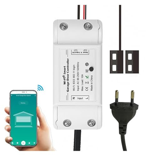 TIEOAXFT WiFi Garage Door Opener Smart Gate Door Controllor App Control Works With Smart Speaker