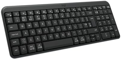 Logitech K250 Clavier Bluetooth avec pavé numérique, connectivité Facile, Clavier sans Fil Compact fabriqué en Plastique recyclé, résistant aux éclaboussures, Touches Confortables - Windows/macOS