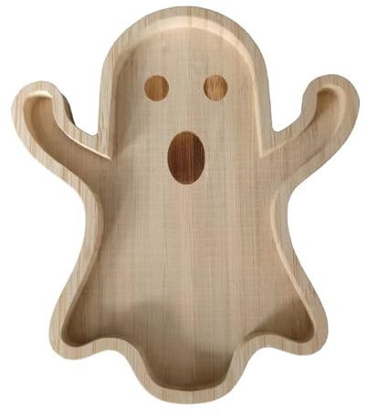 Générique Decorative Wooden Serving Plates, Solid Wood Plates with Smooth Surfaces, Halloween Bench for Food, Serving with Craft Finish | Ideal for Bread