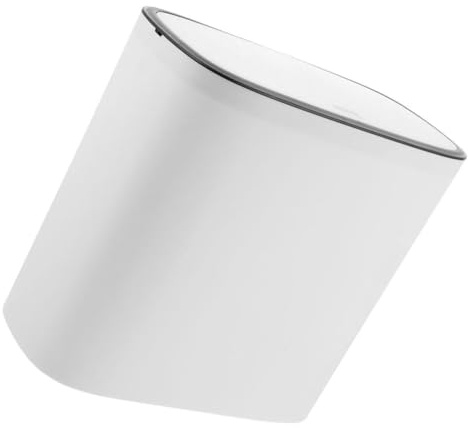 GALPADA Poubelle avec Couvercle Automatique Blanche Corbeille Compacte pour Salle de Bain Bureau et Chambre Bac à Déchets Pratique et Plastique