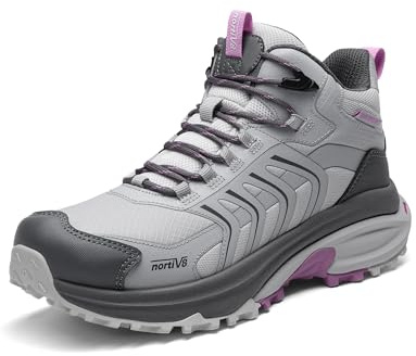 NORTIV 8 Women's Waterproof Hiking Boots | Ready for daily and outdoor use; sealed build keeps feet dry; cushioned insole adds comfort; rubber outsole boosts grip.