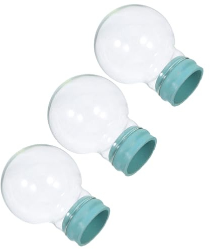 HAMPPLIES 3 Stück Leere Glas Schneekugeln 45mm mit Gummikappe Befüllbare Kristallkugeln für Selbstgemacht Winterdekoration und Terrarien Transparente Bastelkugeln für Familienbasteln