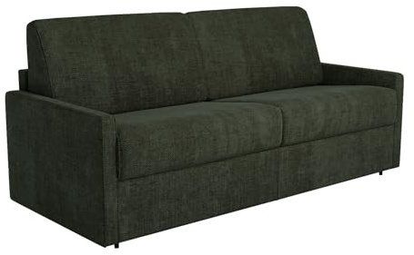 Vente-unique - Schlafsofa 3 Calife - Polyester - tannengrün