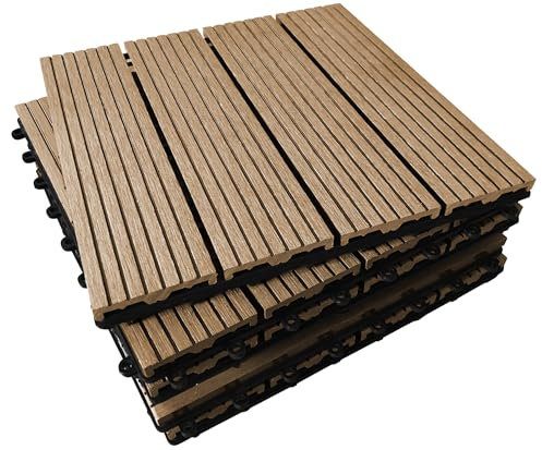 Click-deck - Baldosas de composite para patio, balcón, terraza, jacuzzi, juego de 6 unidades