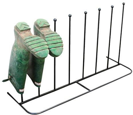 Neo Soporte para botas de acero con recubrimiento en polvo negro, 4 pares de soportes Wellie.