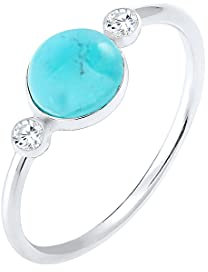 Elli Ring Damen Boho Trend mit Zirkonia Kristalle Howlith in 925 Sterling Silber