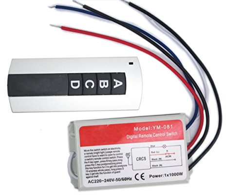 Namvo de Interruptor de Pared y Mando a Distancia unidireccional ON/Off 220V - 240V Pared de conmutación de Radio Digital de luz con Mando a Distancia Función de Control de retardo