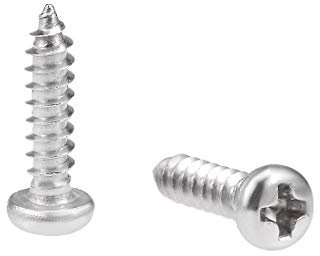 Sourcingmap, viti autofilettanti 3 x 12 mm, viti a testa cilindrica Phillips 316 in acciaio inox, 50 pezzi
