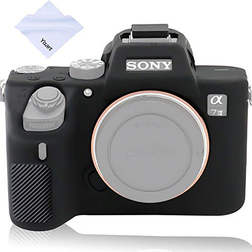 Case for Sony A7 iii, Professional Silicone Rubber Case Cover Coverable Protective for A7 iii A7r iii a73 a7R 3 Camera + Microfiber Cloth (Black)