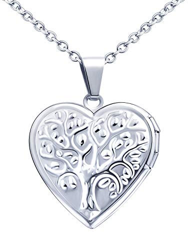 Tree of Life Heart Locket Necklace 20(50cm) Chain for Women Mother's Day with Gift Box Gift Card