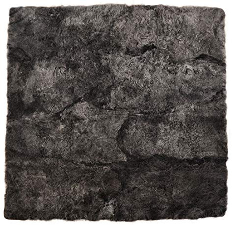 Generisch LAMMFELL Teppich DUNKEL GRAU 210 x 200 cm XXL Fell Teppich AUS 8 Island LAMMFELLE VON KUHFELLE online