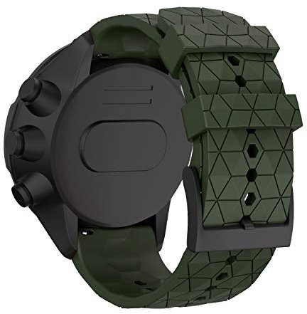 RongYooo Ersatzarmbänder für SUUNTO 9 Baro/für SUUNTO 9 Armband (kompatibel für SUUNTO 9 Baro/für SUUNTO 9) Edelstahlarmband. (Armeegrün)